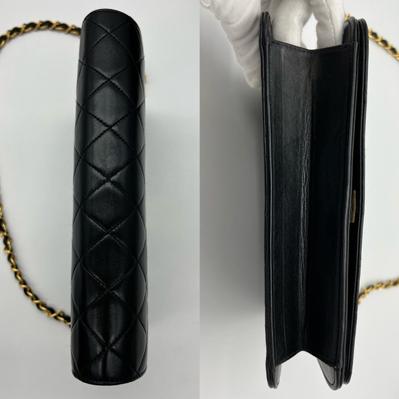 ❌SOLD❌ Authentic Chanel Vintage black Lambskin full flap chain shoulder bag (A) - Picture 13 of 16